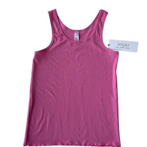 Vogo Body Action Design Pink Ribbed Racerback Tank Top Soft Ladies Medium NWT